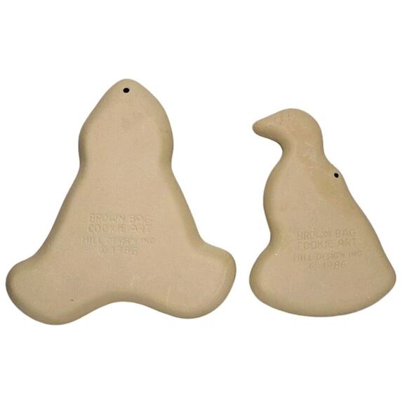 Vtg Brown Bag Cookie Art Mold Lot Of 2 Goose Raggedy Andy Hill Design Inc 1986 - Picture 2 of 7